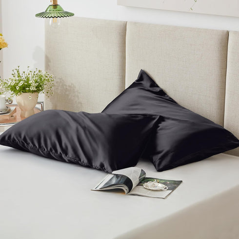 Love's cabin Satin Pillowcase for Hair and Skin, Similar to Silk Pillow Cases for Women, Pillow Case Queen Size Set of 2, Satin Cooling Pillow Cov...