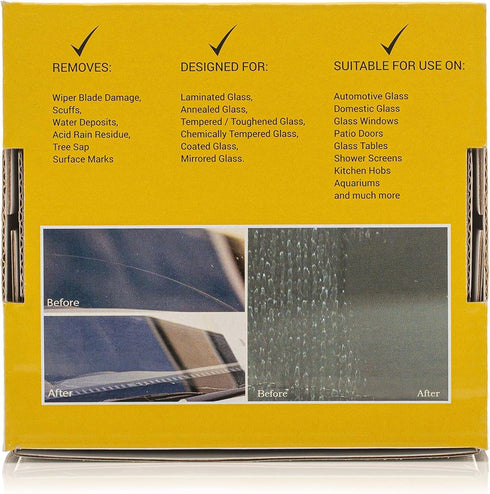 GLASS POLISH DIY 3” Windshield Polishing Kit for Car Glass Restoration, Remove Wiper Blade Damage, Fine Scratches, Haziness, and Water Spots, Rest...