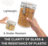 Oggi Clear Canister with Clamp Lid, 28 oz - Large Airtight Food Storage Container, for Kitchen & Pantry Storage of Bulk, Dry Foods Including Pasta...