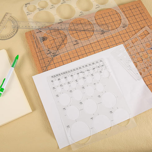 3pcs Circle Templates for Drafting, 3 Size Clear Circle Stencils for Drawing Flexible Multifunctional Round Geometric Ruler Plastic Circle Tracer ...