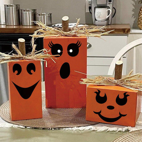 Pumpkin Stencils for Painting Large Halloween Pumpkin Face Stencils for Craft Pumpkins Paint Stencils for Wood Door Hanger Wall Holiday (12 Face 1...