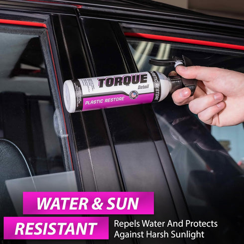 Torque Detail Plastic & Trim Restorer Spray - Restores, Shines & Protects Plastic, Vinyl & Rubber Surfaces With Molecular Restoration - Apply in M...