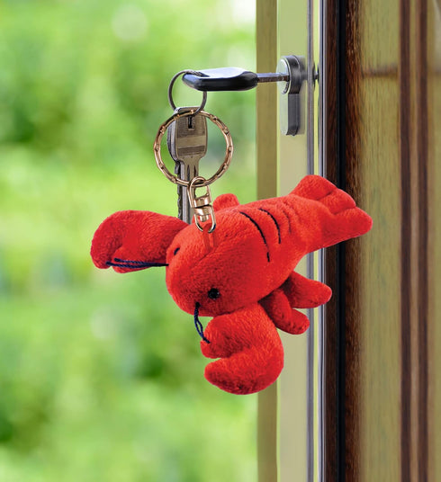 Puzzled Lobster Plush Keychain Stuffed Animal Toy - Soft Plush Ocean Life Animal Red Lobster Charm Keyring, Decorative Plush Toy Accessory Fun Bud...
