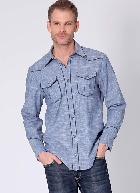 McCall's Patterns McCall's Women and Men's Button-Up Dress Shirt, Sizes S-L Sewing Pattern, White...