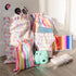Gather & Knot Drawstring Gift Bags | 20" Large 12" Small | Premium Canvas | Reusable Fabric Wrap for Girls Birthdays, Baby Shower | Rainbow Stripe...