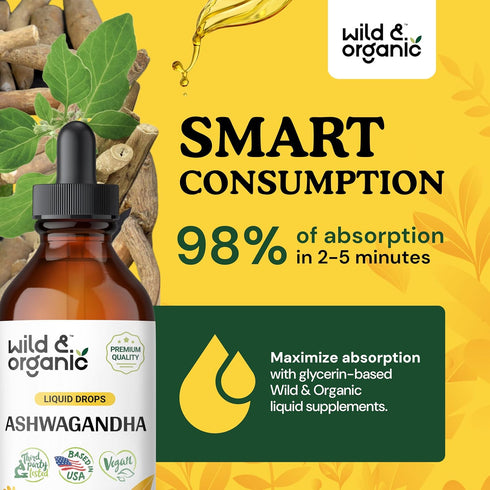 Ashwagandha Drops - Mood Support Supplement w/Organic Ashwagandha Root - Ashwagandha Liquid Drops for Calm Mind - Liquid Ashwagandha Supplements -...