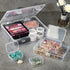 7 Pack Mixed Sizes Rectangular Mini Plastic Containers Clear Plastic Storage Boxes with Hinged Lids Empty Beads Organizers for Small Items Art Cra...
