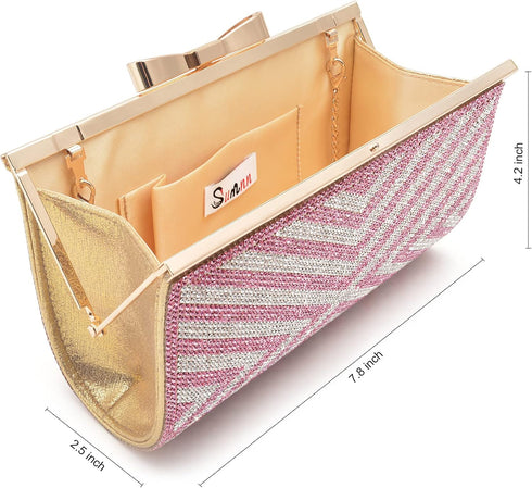 Evening Clutch Bag Cocktail Prom Sparkly Rhinestone Crystal Bride and Bridesmaid Wedding Party Formal Purses for Women...