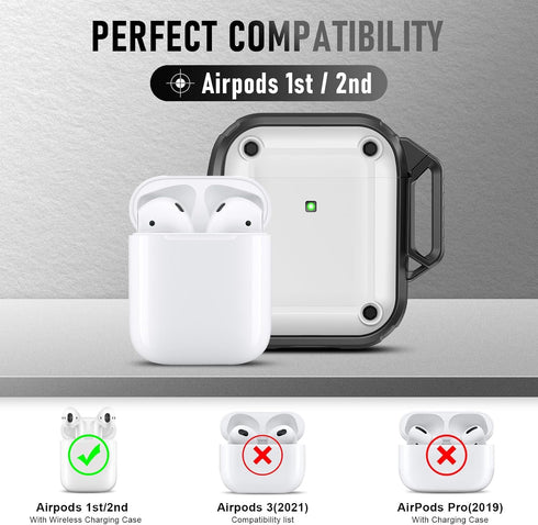 Maxjoy for AirPods 2nd Generation Case with Cleaner Kit,Powerful Magnetic,Drop-Proof and Wear-Resistant,Compatible with AirPods Case Cover for Men...