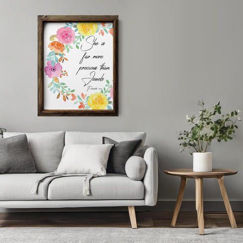 Posterizer 1 pcs-Bible Verse-she is more precious than jewels-Religious Posters-Motivational & Inspirational Art-Gifts for Christians - Gift for D...