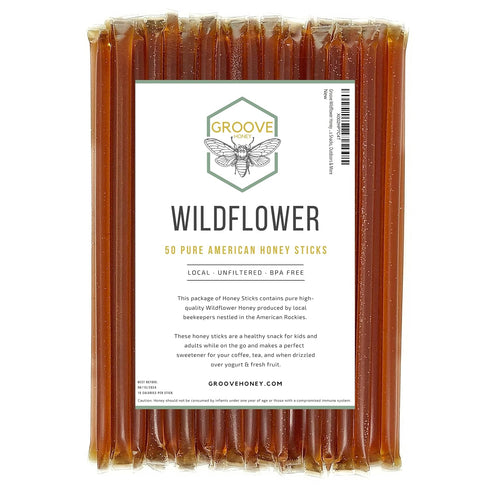 Wildflower Honey Sticks for Tea, Travel & Snacks - Premium Grade Pure Honey Packets are Farm Fresh from US Beekeepers - Each Honey Straw is full o...