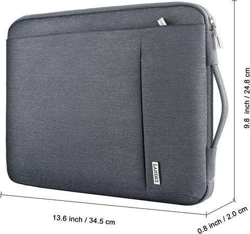 LANDICI 360° Protective Laptop Sleeve 13-14 Inch, Computer Bag Carrying Case for MacBook Air 13 M1/2022 M2, MacBook Pro 13/14 2021, Chromebook 14,...