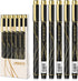 Pens Bulk 6-Pack, Black Ink pens, Quick Dry Ink Gel Pens, Medium Point Pens,Waterproof Micro-Pen,Noble black and gold line penholder Smooth Writin...