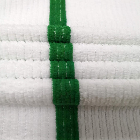 POLYTE Microfiber All-Purpose Ribbed Terry Bar Mop Towel for Home, Kitchen, Restaurant Cleaning (14x17, White w/Green Stripe) 12 Pack...