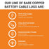 SELTERM 10pcs 2/0 AWG - 1/4" Stud - Battery Lugs, Heavy Duty Wire Lugs, Ring Terminals, Battery Cable Ends,00 Gauge Terminals, UL Bare Copper Eyel...