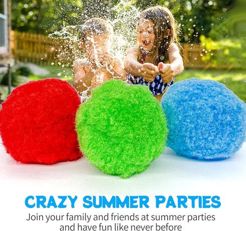 100 Pcs Water Balls Reusable Water Balloons Quick Fill for Kids Outdoor Games & Water Toys - Summer Outside Toys Water Play Ball for Pool Backyard...