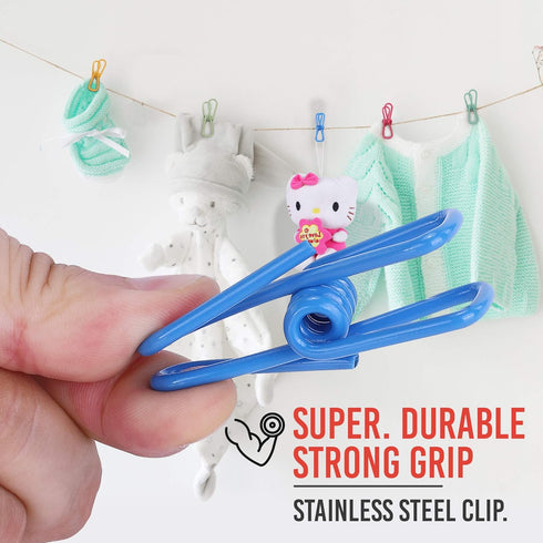 Chip Clips with Bag, PVC-Coated Utility Bag Clips for Food Packages, Chips Bag, Clothes, Paper, 2 Inch, Pack of 15...