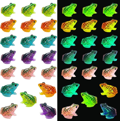 40 Pcs Miniature Frog Figurines Luminous Mini Resin Frog Mini Frog Figures Frog Model Garden Decor DIY Terrarium Craft Ornament Accessories for Mo...