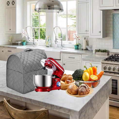 Stand Mixer Dust Cover with 3 Pockets Compatible with KitchenAid Tilt Head, Easy Cleaning,Can Ironable (Light Gray, Fits for 6-8 Quart)...