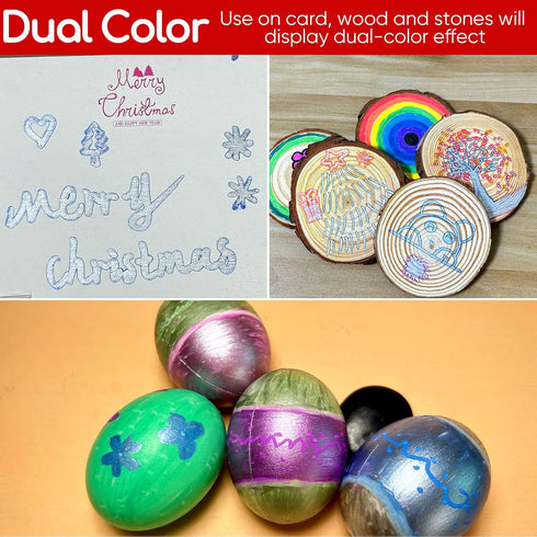 24 Pack Double Line Outline Markers, Squiggles Shimmer Markers Set, Self Outline Metallic Glitter Marker Pens for Christmas,Art, Drawing, Writing,...