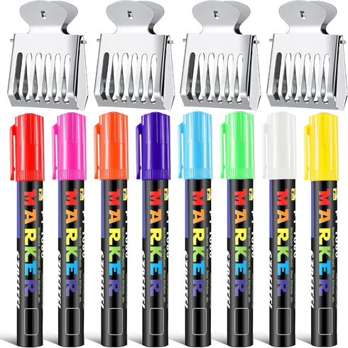 12 Pcs Queen Bee Catcher Set 8 Queen Bee Marker Pens 4 Metal Queen Catcher Clips Queen Bee Marking Kit Beekeeper Tools One Handed Queen Marking Es...
