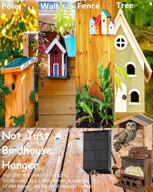 Quick Release Bird Box Hanger Bracket, GS Alderaul 4 Sets Galvanized Steel Bird House Mounting Bracket, Bluebird House Wall Mount, Bird Nesting Bo...