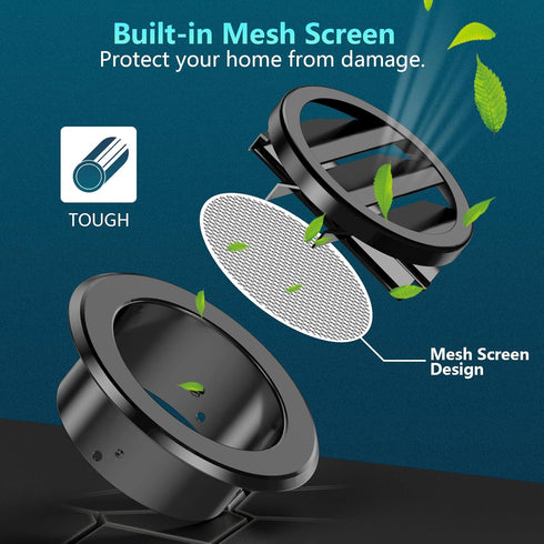 4 Inch Round Air Vent, HG Power 2-Pack Aluminium Alloy Louver Grille Cover Soffit Vent with Built-in Screen Mesh for Bathroom Kitchen Office Venti...