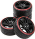 Hard Plastic Wheel Rims & Plastic Tires 12mm Hex Compatible with Traxxas HSP Tamiya Kyosho Himoto 1/10 RC Drift Car (Style 2)...