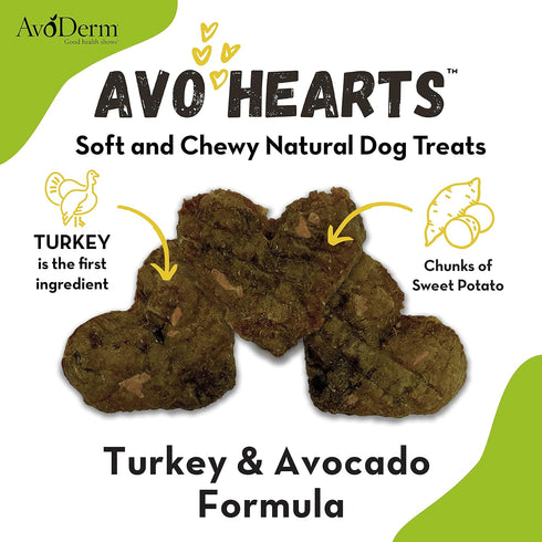 AvoDerm AvoHearts Turkey and Avocado Formula Dog Treats, 5oz bag...