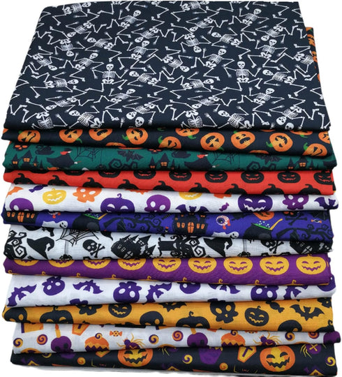 Halloween Fabric 16Pcs Squares Printed Patchwork Fabric for DIY Sewing Scrapbooking Quilting Masks (16pcs/9.8" x 9.8")...