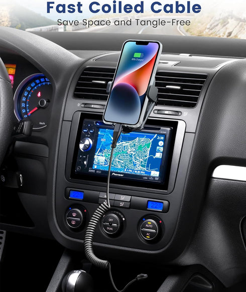 iPhone Fast Car Charger, WIDAQUO 40W Dual USB C Car Charger Adapter Cigarette Lighter and 6FT USB-C to Lightning Coiled Retractable Cable Charging...