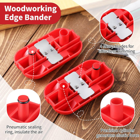 Edge Banding Trimmer, Hand Planer Edge Quad Trimmer with Tungsten Carbide Blades, Laminate Veneer Edge Trimmer, PVC Plywood Melamine Wood Manual E...