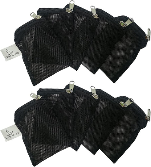 10 Pieces 3" x 4" Aquarium Filter Media Bags Small,Mini Fish Tank Media Mesh Filter Bags for Activated Carbon,Ceramic Rings,Mesh Reusable Bags wit...