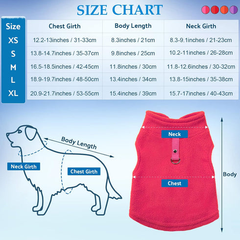 4 Pieces Fabric Dog Sweater with Leash Ring Winter Fleece Vest Dog Pullover Jacket Warm Pet Dog Clothes for Puppy Small Dogs Cat Chihuahua Boy (Re...