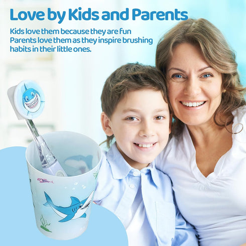 Lily's Home Kids Flashing Timer Toothbrush Kids with Soft Bristles, Rising Cup & Cover - Fun 2-Min Light-Up Brushing for Children - Toddler Toothb...