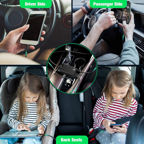Multi Ports USB Car Charger, 96W 6 Port QC3.0 Fast Adapter Multiple Ports, with Four Quick Charge 3.0 Port, 12V-24V Multi Device Cigarette Lighter...
