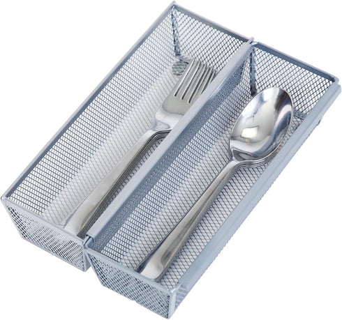 Smart Design Drawer Organizer - (9 x 3 Inch) - Steel Metal Mesh Tray - w/ Interlocking Arm Connection - Utensils, Silverware, Organization - Kitch...