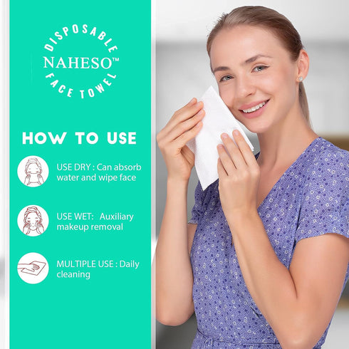 Disposable Face Towels,Oversize Ultra-thick and Cloud-Soft,Wet and Dry,Makeup Removal Wipes,Sensitive Skin Friendly,Multipurpose Cleaning Cloth Ti...