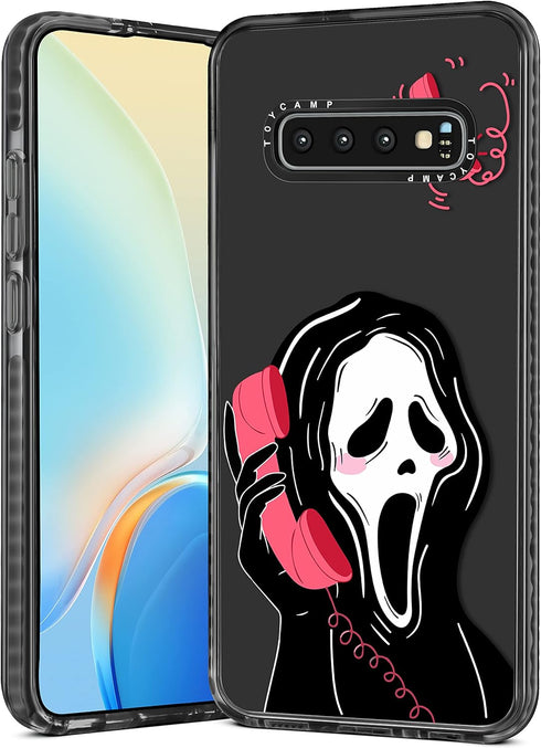 Toycamp for Samsung Galaxy S10 Plus Case, Cute Funny Skull Skeleton Design for Women Girls Boys Teens for Galaxy S10 Plus Cases, Cute Cartoon Blac...