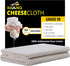 Sufaniq Cheese Cloths, Grade 90 (63 Sq Feet) 100% Pure Cotton Reusable Cheesecloth, Unbleached Ultra Fine Fabric, Cheesecloth for Straining, Premi...