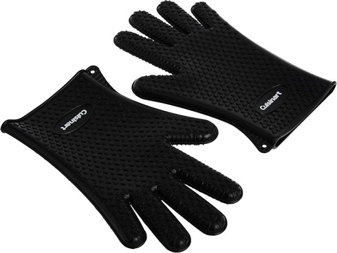 Cuisinart CGM-520 Heat Resistant Silicone Gloves, Black (2-Pack)...