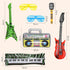 6-pack inflatable guitar balloon, inflatable guitar toddler toys | toy guitar | novelty inflatable rock star guitar | waterproof multi-color party...