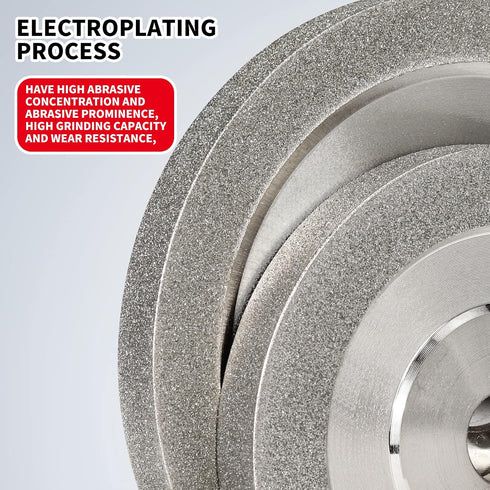 3''x 1/2''x 2/5'' Flat Diamond Grinding Wheel Grit 150 Grinding Hard Alloy Cutter, Glass, Tiles, Tungsten Sharpener and Ceramics for Grinder Cutte...