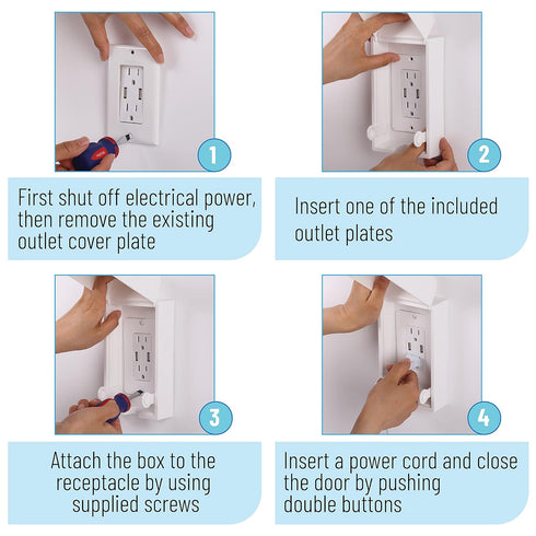 Bates - Baby Safety Outlet Cover Box, Outlet Covers Baby Proofing, Plug Covers for Electrical Outlets, Baby Proof Outlet Covers, Socket Covers for...