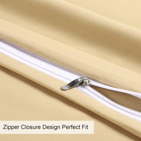 uxcell 2 Pack Pillow Cases Soft 1800 Series Microfiber Pillowcases Set with Zipper King(20"x36") Gold...