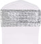 SquarePie Pack of 10 Sequin Chair Sashes Silver Sparkling Bands Decorative Bows for Wedding Banquet Party Event Decor...