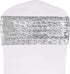 SquarePie Pack of 10 Sequin Chair Sashes Silver Sparkling Bands Decorative Bows for Wedding Banquet Party Event Decor...