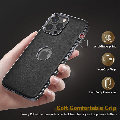 LOHASIC for iPhone 13 Pro Leather Case, Slim Luxury Men Women Business PU Cover Soft Non-Slip Grip Shockproof Anti-Scratch Full Body Protective Ph...