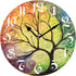 Wamika Wall Clock Tree of Life Rainbow Branch Leaves Seasonal Flowers Round Clock Silent Non Ticking Decorative, Spring Summer Autumn Floral Clock...
