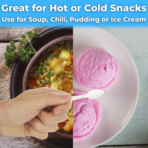 Extra Sturdy, BPA Free 200ct Plastic Tasting Spoons. Disposable Mini Tasters for Small Sampling or Individual Portions of Ice Cream, Sauces and Ap...